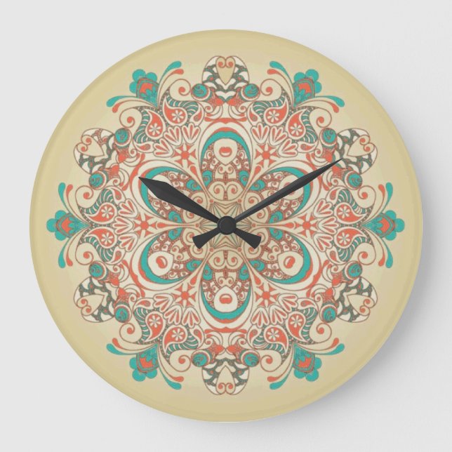 Mandala Kaleidoscope - Wallclock Große Wanduhr (Vorderseite)