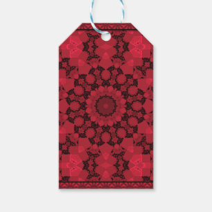 Mandala kaleidoskopisch, rotes Orninal Geschenkanhänger