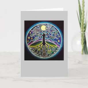 Mandala Karte zum Tanzen Vollmond Tree of Life