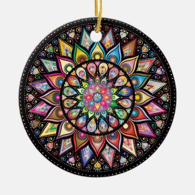 Mandala Keramik Ornament (Vorne)