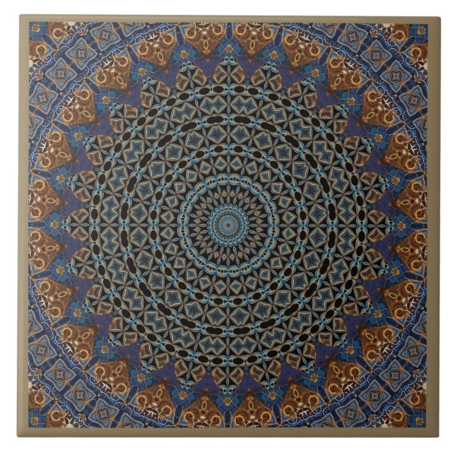 Mandala Keramik Tile Fliese (Vorderseite)