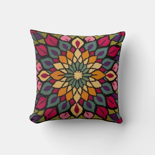 Mandala Kilim Lumbar Pillows: Artisanal Beauty Kissen (Vorderseite)