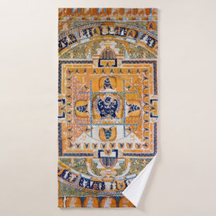 Mandala Kosmisches Diagramm für Meditation Badehandtuch