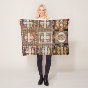 Mandala Kosmisches Diagramm für Meditation Fleecedecke