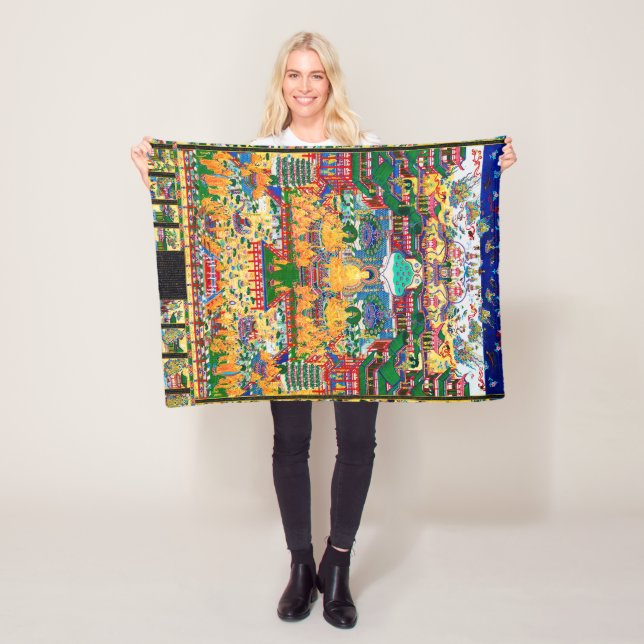 Mandala Kosmisches Diagramm für Meditation Fleecedecke (Beispiel)