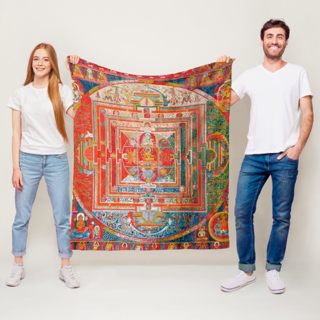 Mandala Kosmisches Diagramm für Meditation Fleecedecke (Beispiel)