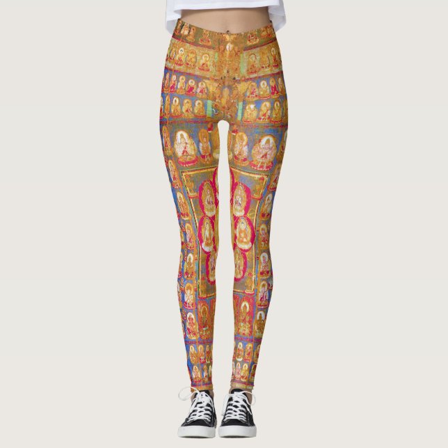 Mandala Kosmisches Diagramm für Meditation Leggings (Vorderseite)