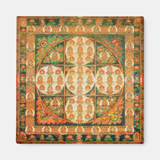 Mandala Kosmisches Diagramm für Meditation Magnet (Vorne)