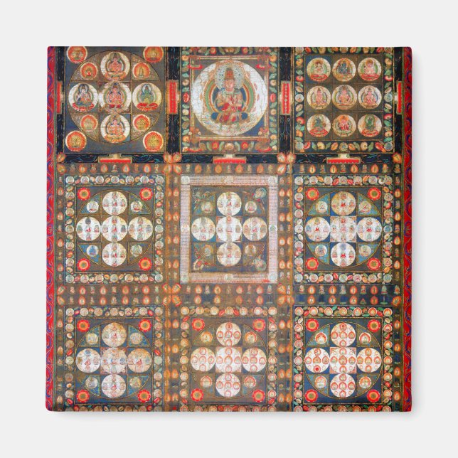 Mandala Kosmisches Diagramm für Meditation Magnet (Vorne)