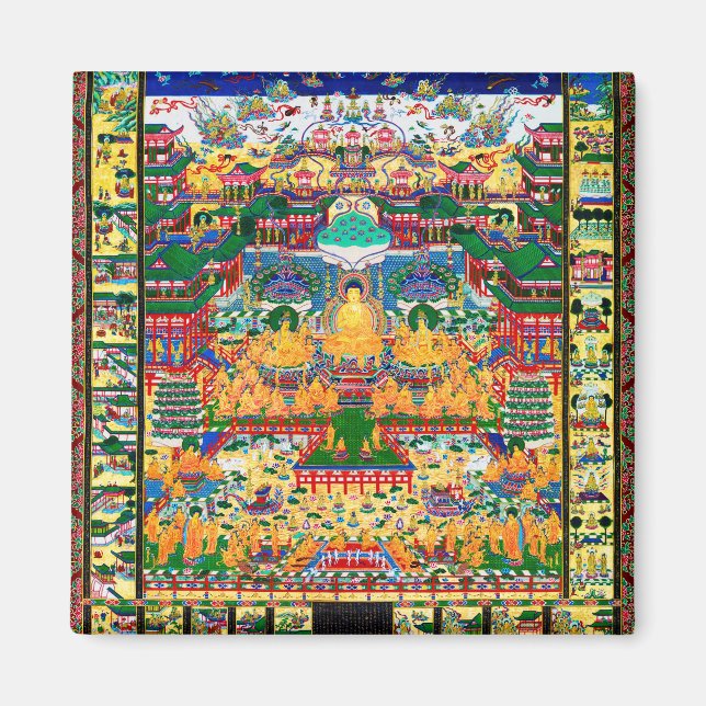 Mandala Kosmisches Diagramm für Meditation Magnet (Vorne)