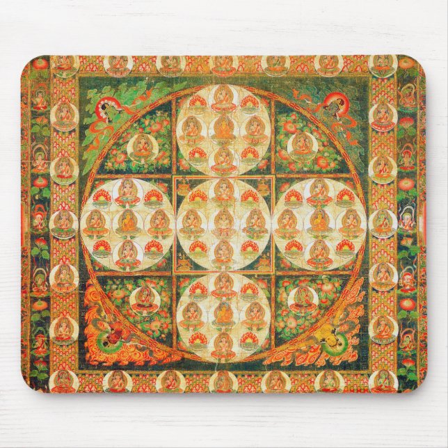 Mandala Kosmisches Diagramm für Meditation Mousepad (Vorne)