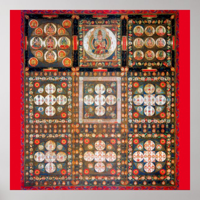 Mandala Kosmisches Diagramm für Meditation Poster (Vorne)