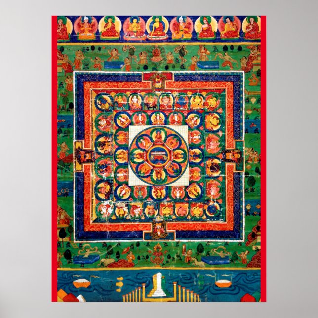 Mandala Kosmisches Diagramm für Meditation Poster (Vorne)