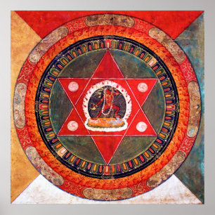 Mandala Kosmisches Diagramm für Meditation Poster