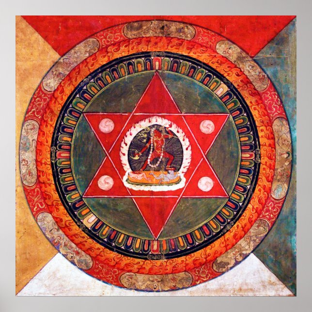 Mandala Kosmisches Diagramm für Meditation Poster (Vorne)