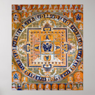 Mandala Kosmisches Diagramm für Meditation Poster