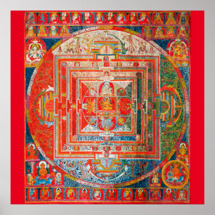 Mandala Kosmisches Diagramm für Meditation Poster