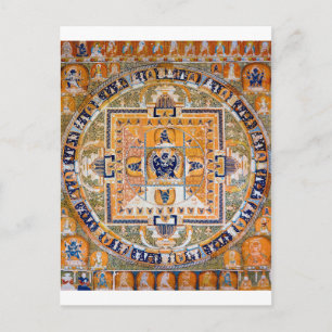 Mandala Kosmisches Diagramm für Meditation Postkarte
