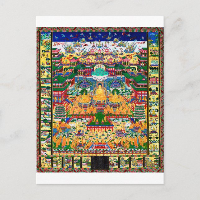 Mandala Kosmisches Diagramm für Meditation Postkarte (Vorderseite)