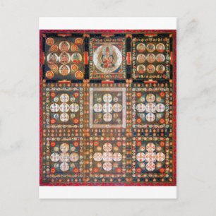 Mandala Kosmisches Diagramm für Meditation Postkarte