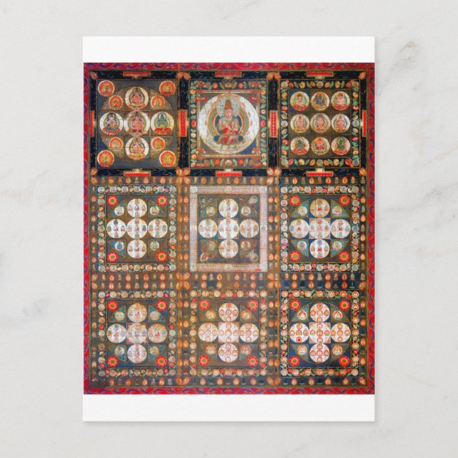Mandala Kosmisches Diagramm für Meditation Postkarte (Vorderseite)