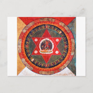 Mandala Kosmisches Diagramm für Meditation Postkarte