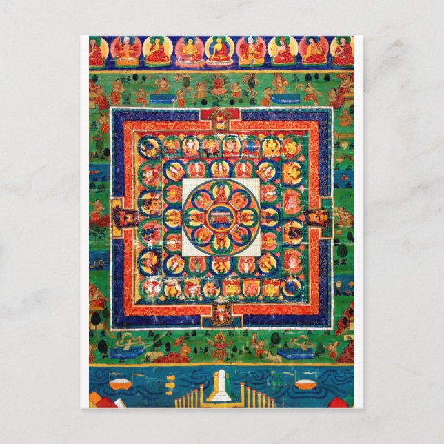 Mandala Kosmisches Diagramm für Meditation Postkarte (Vorderseite)