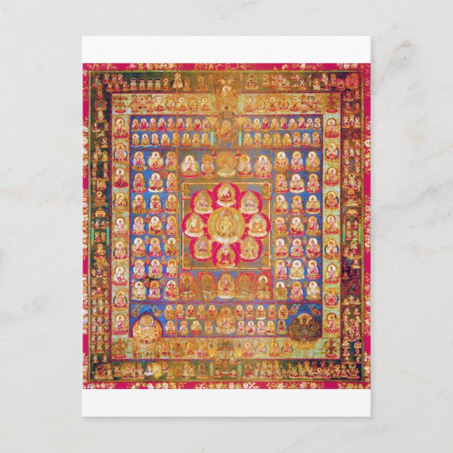 Mandala Kosmisches Diagramm für Meditation Postkarte (Vorderseite)