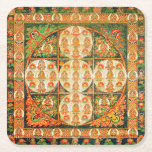 Mandala Kosmisches Diagramm für Meditation Rechteckiger Pappuntersetzer