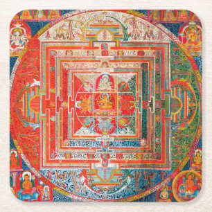 Mandala Kosmisches Diagramm für Meditation Rechteckiger Pappuntersetzer