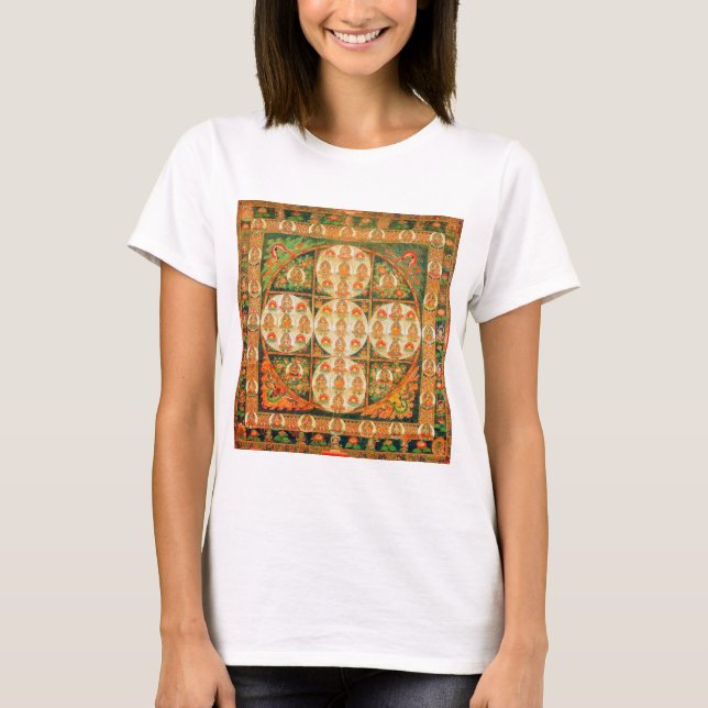 Mandala Kosmisches Diagramm für Meditation T-Shirt (Vorderseite)