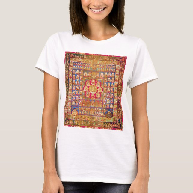 Mandala Kosmisches Diagramm für Meditation T-Shirt (Vorderseite)