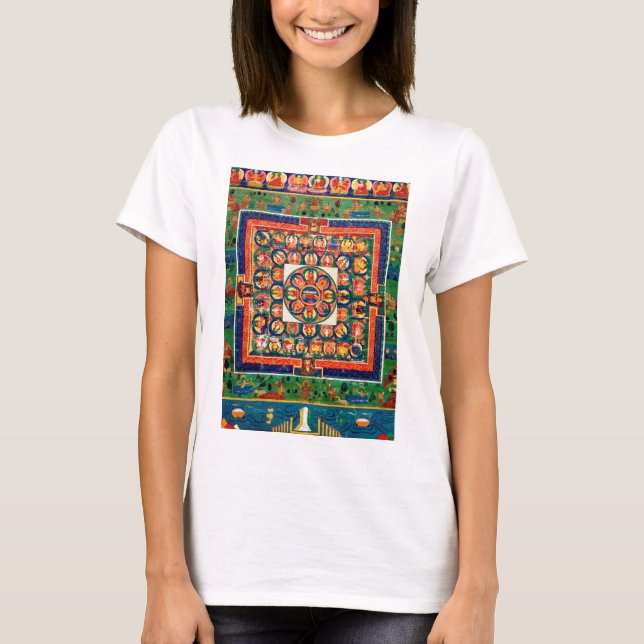 Mandala Kosmisches Diagramm für Meditation T-Shirt (Vorderseite)