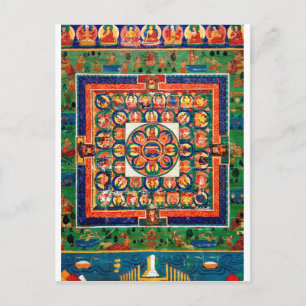 Mandala Kosmisches Diagramm zur Meditation Postkarte