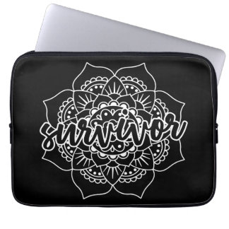 Mandala - Krebsüberlebung in Weiß Laptopschutzhülle