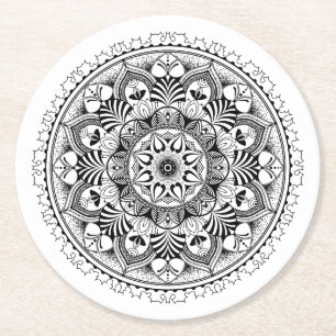 Mandala-Kreis Runder Pappuntersetzer