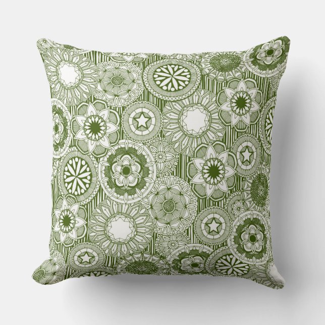 Mandala kreisgrün kissen (Vorderseite)