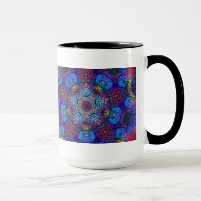 Mandala-Kunst-abstrakter Entwurf Tasse (Rechts)