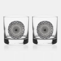 Mandala-Kunst auf Glassteinen-Set
