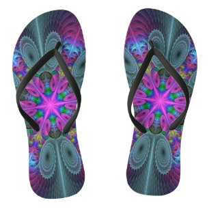 Mandala Kunst, Fraktal und Dichtung Flip Flops