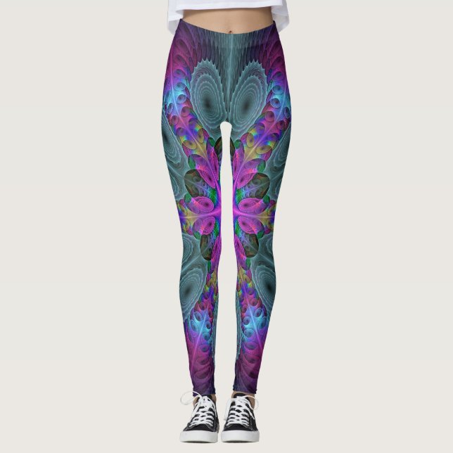 Mandala Kunst, Fraktal und Dichtung Leggings (Vorderseite)