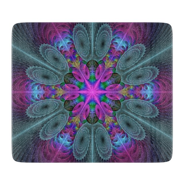 Mandala Kunst, Fraktal und Dichtung Schneidebrett (Vorderseite)