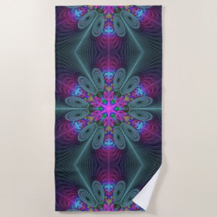 Mandala Kunst, Fraktal und Dichtung Strandtuch