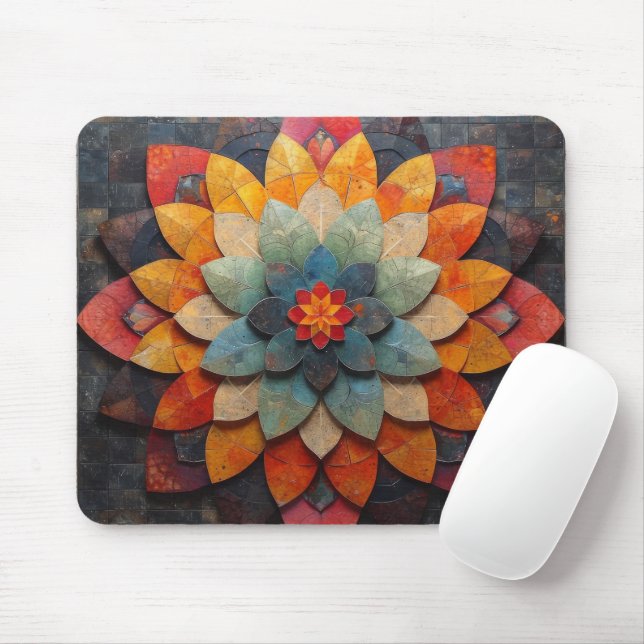 Mandala-Kunst strukturierte Blume Mousepad (Mit Mouse)