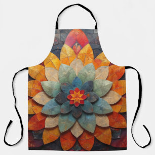 Mandala-Kunst strukturierte Blume Schürze
