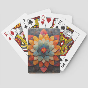 Mandala-Kunst strukturierte Blume Spielkarten