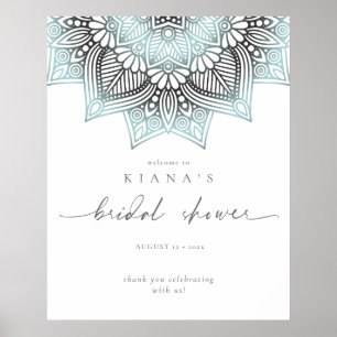 Mandala Lace Bridal Shower Welcome Lt. Blue ID968  Poster