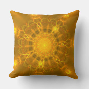 Mandala Lace Lines Warm Glow Gelb Hintergrund Kissen