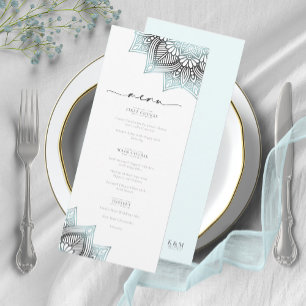 Mandala Lace Rev Wedding Ltd. Blue V2 ID968 Menükarte