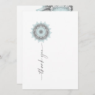 Mandala Lace Wedding Vielen Dank, Lt. Blue ID968 Dankeskarte